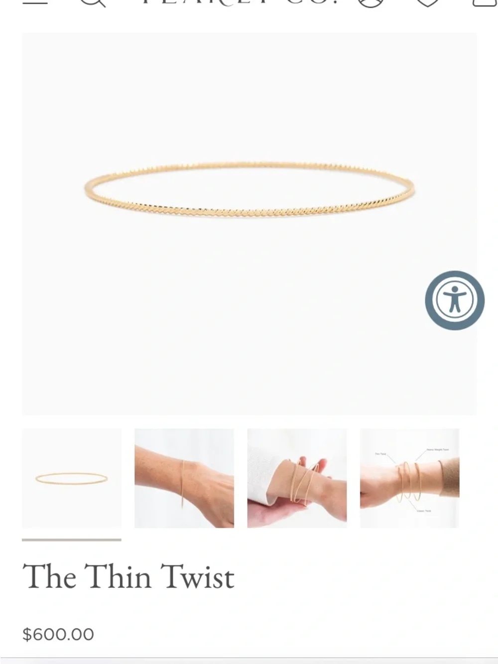 Genuine Yearly Co Thin Twist Bangle - Picture 2 of 7